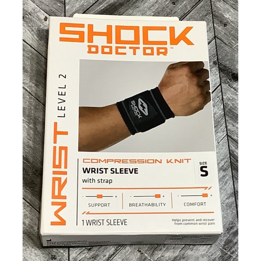 Shock Doctor Compression Knit Wrist Sleeve With Strap Size S
